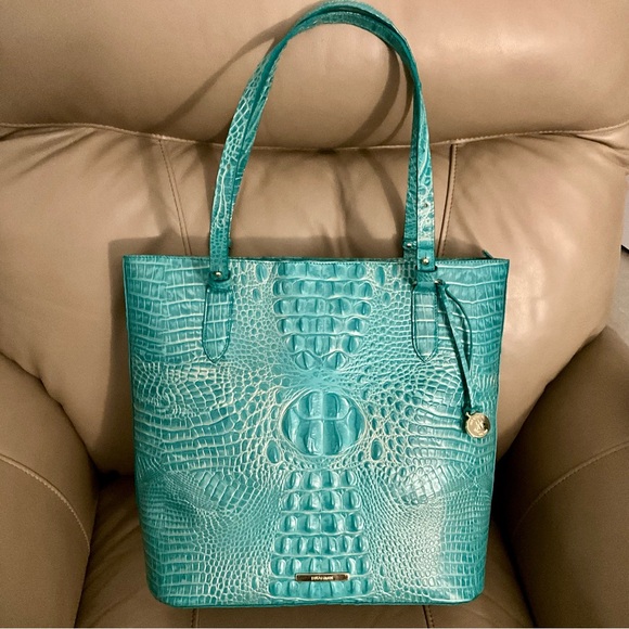Brahmin Ezra Tote MERMAID GREEN MELBOURNE Sample Bag W/ Defect - Picture 1 of 12